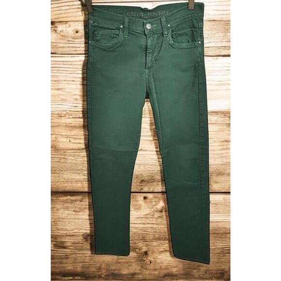 Citizens of Humanity Rocket High Rise Skinny Jeans Sz 27 Dark Green Ankle - Picture 1 of 8